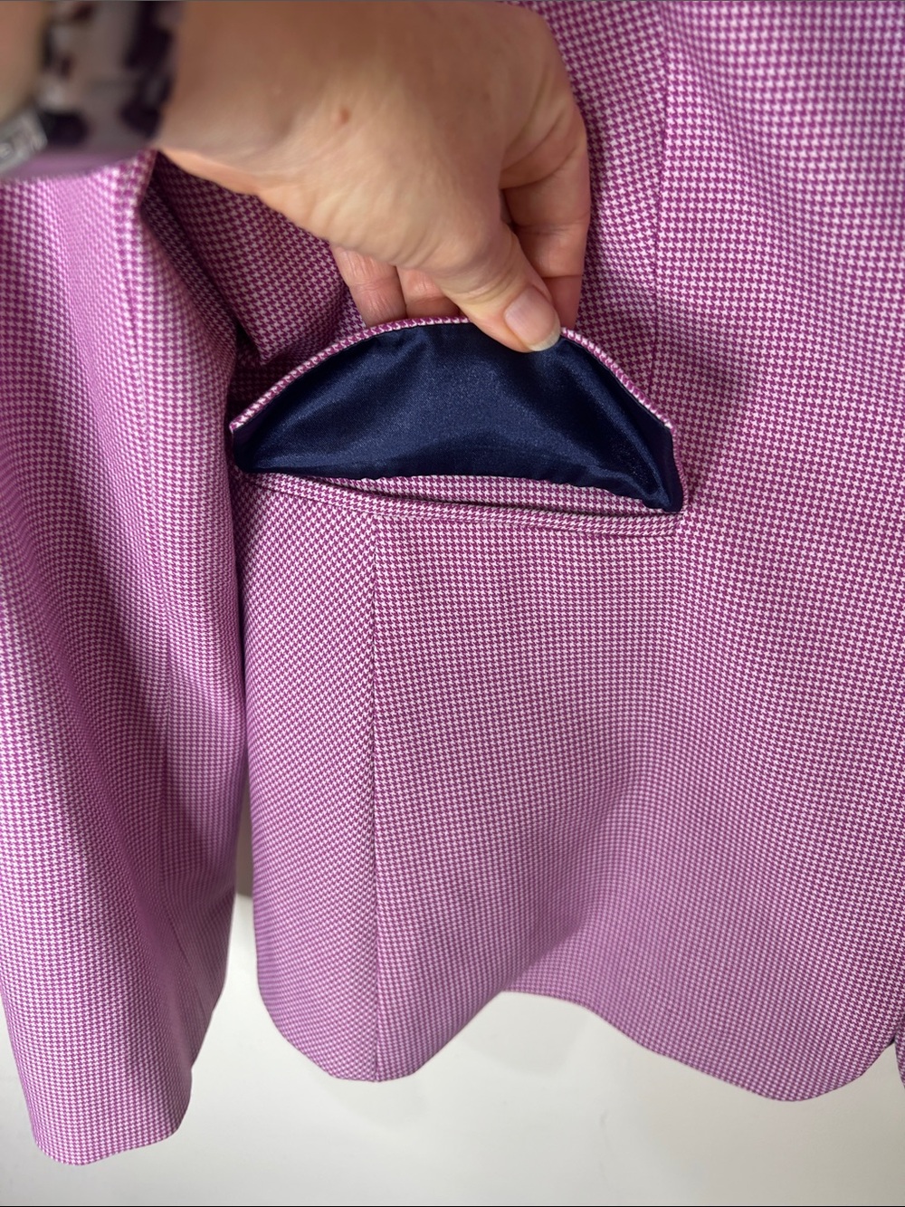 J. CREW Pink Peplum Back Houndstooth Blazer Office Business Size 10 - Picture 8 of 16